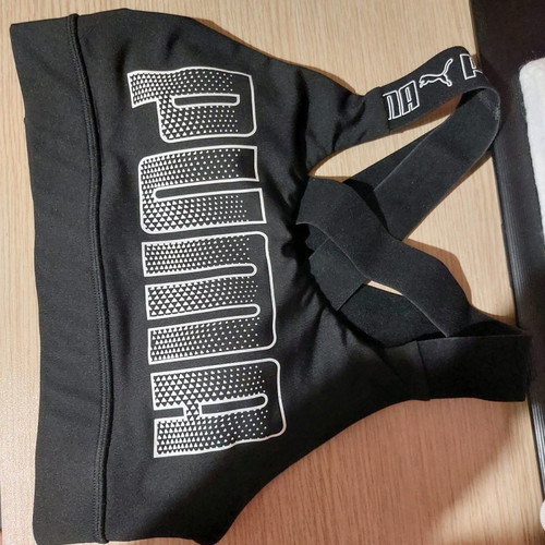 Puma sports bra new, black with crisscross back