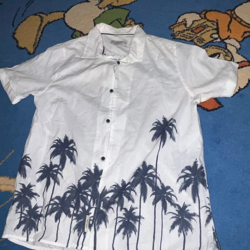 Zara kids shirt new for 9 years old, white and turquoise, size 134 cm
