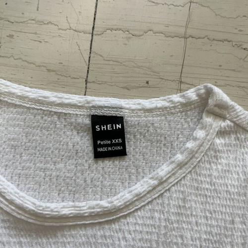 Shein white long-sleeve top new, size XXS