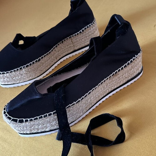 Zara Women Platform Sandals Black Size 37 Brand New