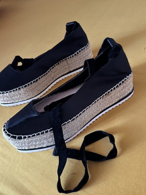 Zara Women Platform Sandals Black Size 37 Brand New
