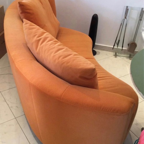 Sit Now by HULSTA velvet two-seater sofa like new orange handmade