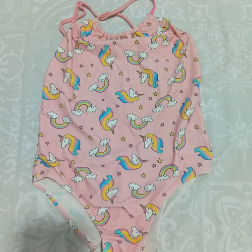 Zara Baby Girls' Swimsuit like new with unicorns and rainbows pink