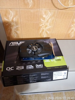 Asus VGA GeForce Nvidia GT-1030 2GB GDDR5 PCI-Express DVI-D HDMI σαν καινούργιο