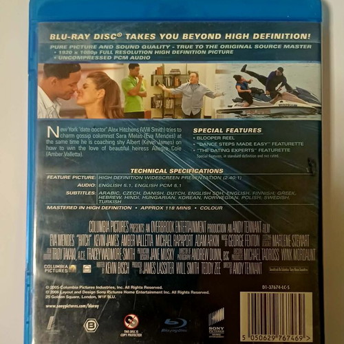 Hitch movie Blu-Ray used with Greek subtitles