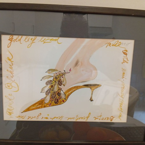 Πίνακες με σχέδια Christian Louboutin καινούργιο, σετ 2 κάδρα 32x42 εκ.