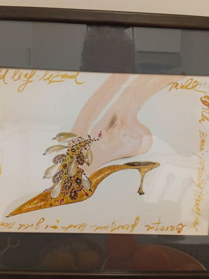 Πίνακες με σχέδια Christian Louboutin καινούργιο, σετ 2 κάδρα 32x42 εκ.