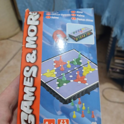 Halma and Chinese Chequers metal board game with metal pieces used