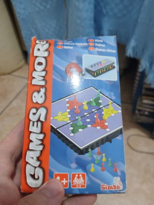 Halma and Chinese Chequers metal board game with metal pieces used