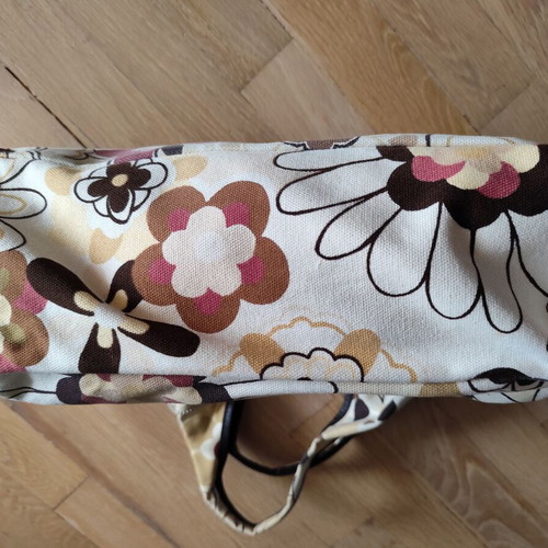 Coccinelle fabric shoulder bag like new, beige and brown