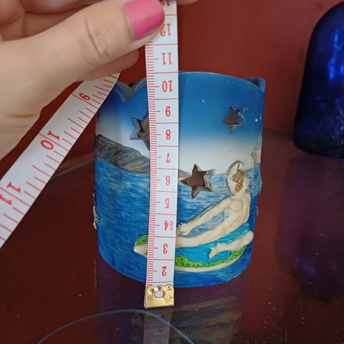 Set of 2 handmade wax candle holders Antiparos souvenirs