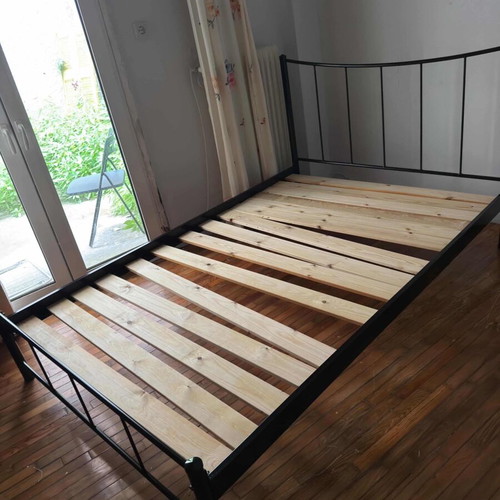 Metal double bed 130×200 cm new with Swedish slats