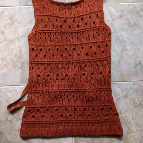 Sleeveless pullover new, brown, size M