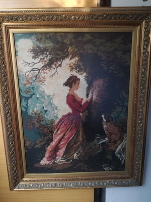 Κεντητός πίνακας μεταχειρισμένος με πανέμορφη κορνίζα