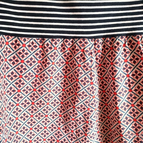 Glitzerfee Swiss boho skirt with striped waist and velvet hem