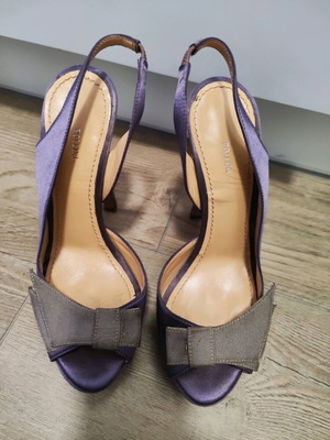 Pollini sandals used, purple with gray bow, size 36
