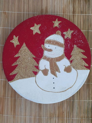 Χριστουγεννιάτικο πιάτο με χιονάνθρωπο