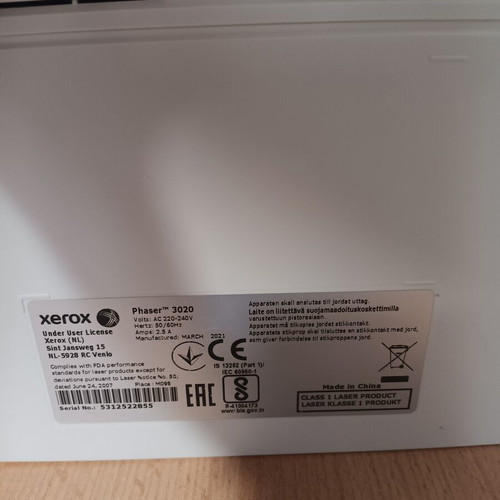 Xerox Phaser 3020 laser printer with WiFi and USB, toner included