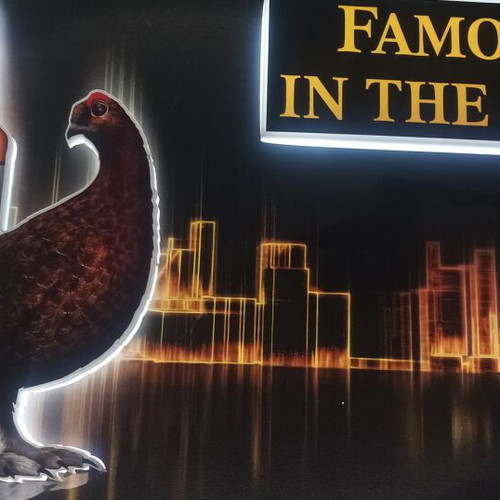 Famous Grouse Illuminated Promotional Sign like new, 75x55 cm
