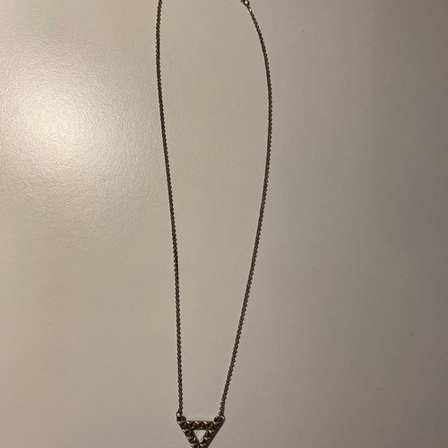 Triangle necklace used, silver color