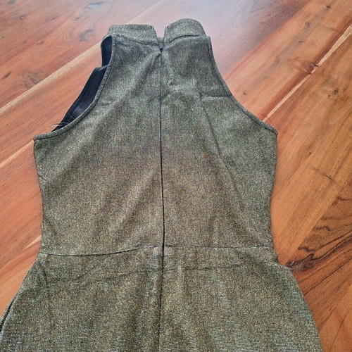 Rare London midi dress gold glitter size Small like new