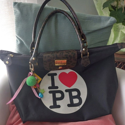 Paul's Boutique Betty Shopper Bag like new, black with leopard print details