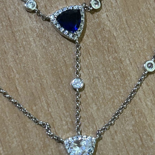 Double pendant APM Monaco new with blue stone, original with certificate
