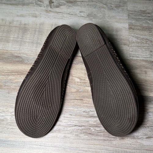 Kickers leather ballet flats brown perforated slip-on shoes EU 37