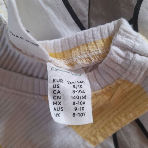 Smiley white and yellow top for girl 9-10 years, H&M