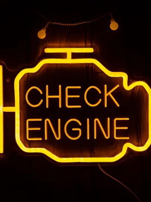 New Led Single-Sided Sign "Check Engine" 30x22cm