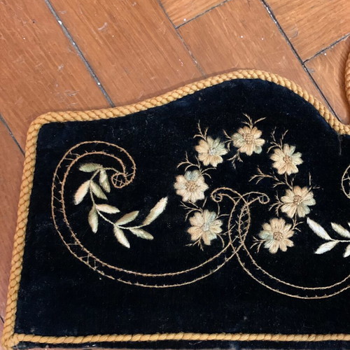Traditional embroidery used, dark velvet