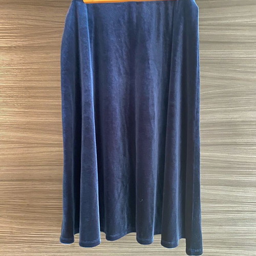 Blue midi skirt M&S like new with velvet look No12