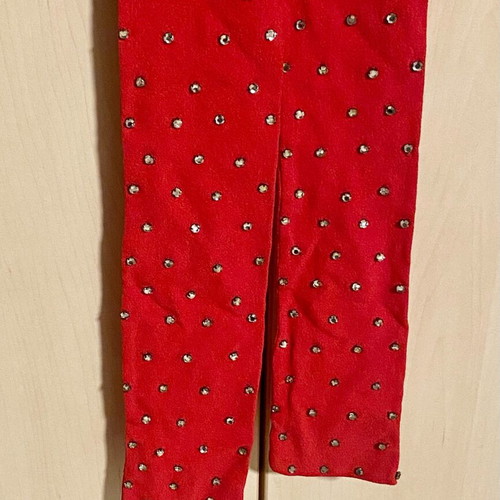Crepe belt red new with rhinestone embroidery 1.90m adjustable