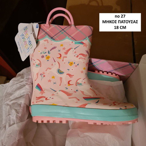 Branded children's rain boots new with waterproof rubber
