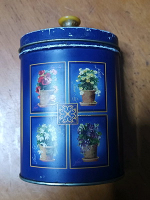 Tin coffee box used, origin Spain