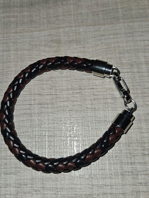Tommy Hilfiger men's bracelet two-tone brown black leather new