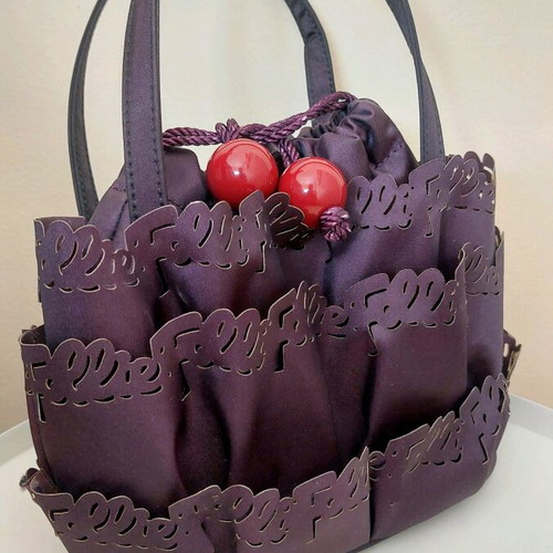 Folli Follie Handbag like new, purple with red beads