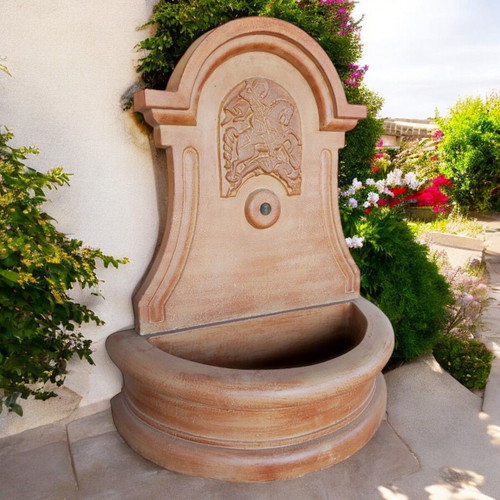 Concrete Fountain Saint George in Beige and Brown, New