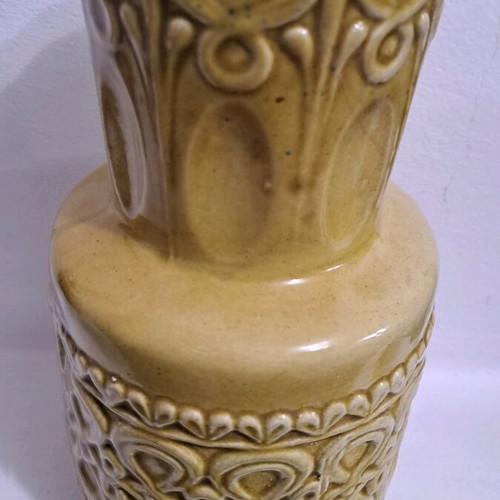 Vintage βάζο West German Pottery 1960s μουσταρδί σαν καινούργιο