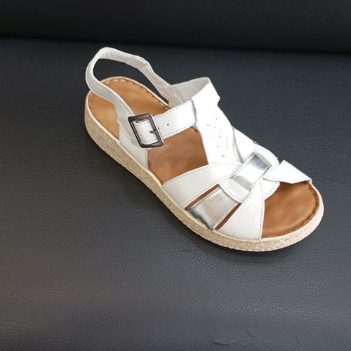 Leather platform sandals with silver detail, size 37