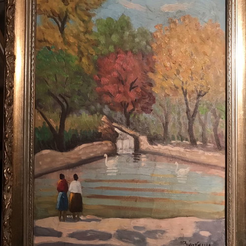 I. Varnalis painting used, oil on original frame