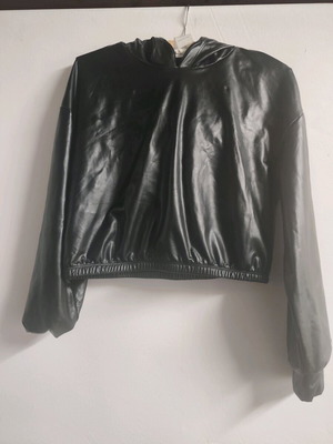 Cropped φούτερ with hood like new, black, size M