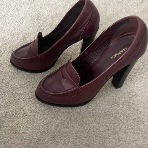 Max & Co Women's Loafers Bordeaux Like New With Heel