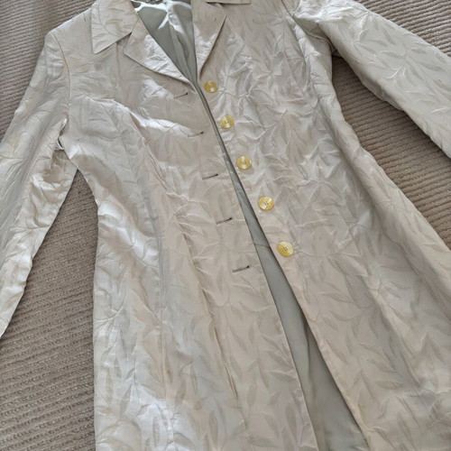 Vintage beige formal cotton coat Stills used, 80s era