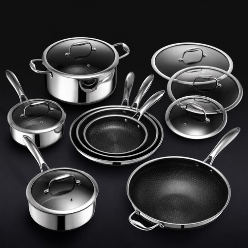 HexClad Hybrid Cookware Set 13 pc new with lids