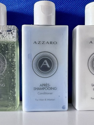 Azzaro care set new, shampoo, conditioner & body lotion travel size