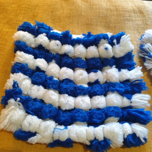 Handmade decorative pillows from acrylic yarn like new