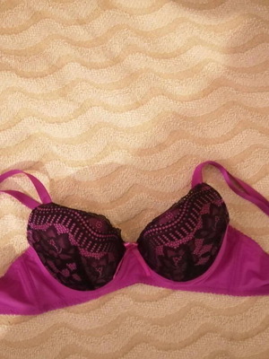 Bra purple black with padding 60b used