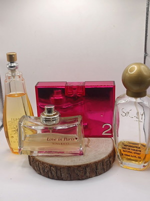 Vintage Perfume Collector Lot Gucci Rush 2 Nina Ricci Love in Paris Dolce & Gabbana Sicily used