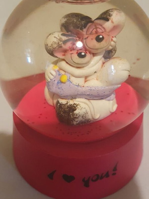 Diddl Water Globe I Love You used decorative snow globe with Diddl & Diddlina